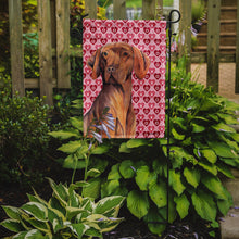 Load image into Gallery viewer, Vizsla Hearts Love and Valentine's Day Portrait Garden Flag – Decorative Outdoor Yard Flag