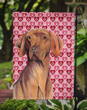 Load image into Gallery viewer, Vizsla Hearts Love and Valentine's Day Portrait Garden Flag – Decorative Outdoor Yard Flag