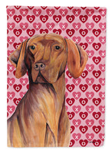 Load image into Gallery viewer, Vizsla Hearts Love and Valentine's Day Portrait Garden Flag – Decorative Outdoor Yard Flag