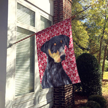Load image into Gallery viewer, Doberman Hearts Love and Valentine's Day Portrait Flag Canvas House Size