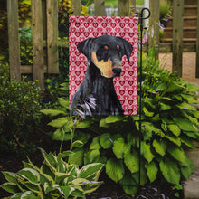 Load image into Gallery viewer, Doberman Hearts Love and Valentine's Day Portrait Garden Flag – Decorative Outdoor Yard Flag