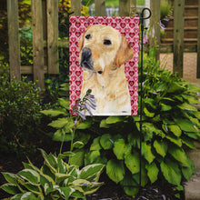 Load image into Gallery viewer, Labrador Yellow Hearts Love Valentine's Day Garden Flag – Decorative Outdoor Yard Flag