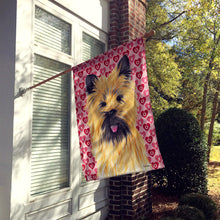 Load image into Gallery viewer, Cairn Terrier Hearts Love and Valentine's Day Portrait Flag Canvas House Size