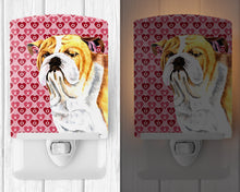 Load image into Gallery viewer, Bulldog English Hearts Love Valentine's Day Portrait Ceramic Night Light SC9265CNL