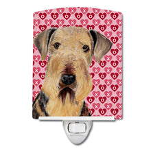 Load image into Gallery viewer, Airedale Hearts Love and Valentine's Day Portrait Ceramic Night Light SC9266CNL