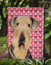 Load image into Gallery viewer, Airedale Hearts Love and Valentine's Day Portrait Garden Flag – Decorative Outdoor Yard Flag