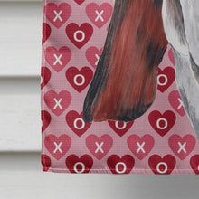 Load image into Gallery viewer, Basset Hound Hearts Love and Valentine's Day Portrait Flag Canvas House Size