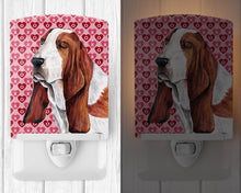 Load image into Gallery viewer, Basset Hound Hearts Love and Valentine's Day Portrait Ceramic Night Light SC9267CNL