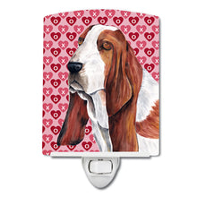 Load image into Gallery viewer, Basset Hound Hearts Love and Valentine's Day Portrait Ceramic Night Light SC9267CNL