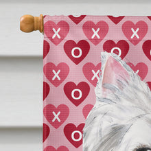 Load image into Gallery viewer, Westie Hearts Love and Valentine's Day Portrait Flag Canvas House Size