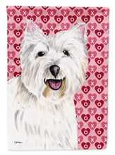 Load image into Gallery viewer, Westie Hearts Love and Valentine's Day Portrait Flag Canvas House Size