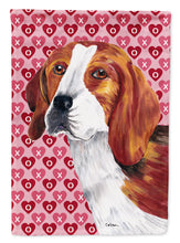 Load image into Gallery viewer, Beagle Hearts Love and Valentine's Day Portrait Garden Flag – Decorative Outdoor Yard Flag