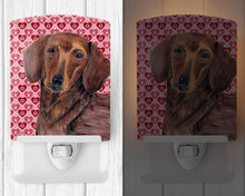 Load image into Gallery viewer, Dachshund Hearts Love and Valentine's Day Portrait Ceramic Night Light SC9271CNL
