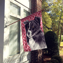 Load image into Gallery viewer, Border Collie Hearts Love and Valentine's Day Portrait Flag Canvas House Size