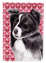 Load image into Gallery viewer, Border Collie Hearts Love and Valentine's Day Portrait Flag Canvas House Size