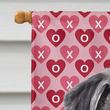 Load image into Gallery viewer, Pug Black Hearts Love Valentine's Day Flag Canvas House Size