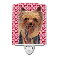 Load image into Gallery viewer, Yorkie Hearts Love and Valentine's Day Portrait Ceramic Night Light SC9274CNL