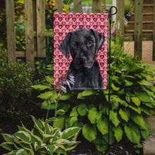 Load image into Gallery viewer, Labrador Black Hearts Love Valentine's Day Garden Flag – Decorative Outdoor Yard Flag