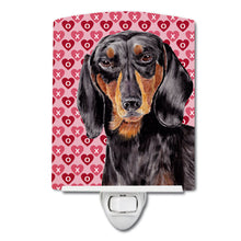 Load image into Gallery viewer, Dachshund Black Tan Hearts Love Valentine's Day Ceramic Night Light SC9276CNL