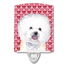 Load image into Gallery viewer, Bichon Frise Hearts Love and Valentine's Day Portrait Ceramic Night Light SC9278CNL