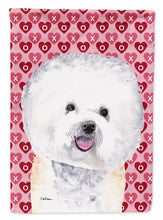 Load image into Gallery viewer, Bichon Frise Hearts Love and Valentine's Day Portrait Garden Flag – Decorative Outdoor Yard Flag