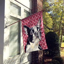 Load image into Gallery viewer, Boston Terrier Hearts Love and Valentine's Day Portrait Flag Canvas House Size