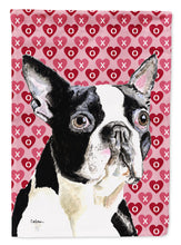 Load image into Gallery viewer, Boston Terrier Hearts Love and Valentine's Day Portrait Flag Canvas House Size