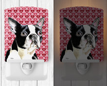 Load image into Gallery viewer, Boston Terrier Hearts Love Valentine's Day Ceramic Night Light SC9279CNL