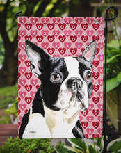 Load image into Gallery viewer, Boston Terrier Hearts Love Valentine's Day Garden Flag – Decorative Outdoor Yard Flag