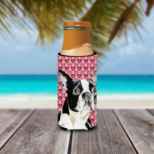 Load image into Gallery viewer, Boston Terrier Hearts Love Valentine's Day Slim Can Hugger – Fun &amp; Functional Drink Coolers SC9279MUK