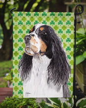 Load image into Gallery viewer, Springer Spaniel St. Patrick's Day Shamrock Portrait Garden Flag – Decorative Outdoor Yard Flag
