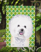 Load image into Gallery viewer, Bichon Frise St. Patrick's Day Shamrock Portrait Garden Flag – Decorative Outdoor Yard Flag
