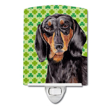 Load image into Gallery viewer, Dachshund St. Patrick's Day Shamrock Portrait Ceramic Night Light SC9283CNL