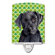 Load image into Gallery viewer, Labrador Black St. Patrick's Day Shamrock Portrait Ceramic Night Light SC9284CNL