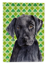 Load image into Gallery viewer, Labrador Black St. Patrick's Day Shamrock Portrait Garden Flag – Decorative Outdoor Yard Flag
