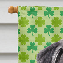 Load image into Gallery viewer, Pug Black St. Patrick's Day Shamrock Portrait Flag Canvas House Size