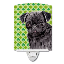 Load image into Gallery viewer, Pug Black St. Patrick's Day Shamrock Portrait Ceramic Night Light SC9286CNL