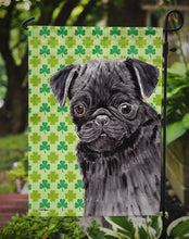 Load image into Gallery viewer, Pug Black St. Patrick's Day Shamrock Portrait Garden Flag – Decorative Outdoor Yard Flag