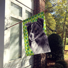 Load image into Gallery viewer, Border Collie St. Patrick's Day Shamrock Portrait Flag Canvas House Size
