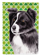 Load image into Gallery viewer, Border Collie St. Patrick's Day Shamrock Portrait Flag Canvas House Size