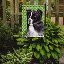 Load image into Gallery viewer, Border Collie St. Patrick's Day Shamrock Portrait Garden Flag – Decorative Outdoor Yard Flag