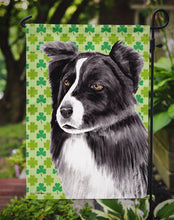Load image into Gallery viewer, Border Collie St. Patrick's Day Shamrock Portrait Garden Flag – Decorative Outdoor Yard Flag