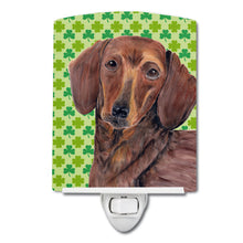 Load image into Gallery viewer, Dachshund St. Patrick's Day Shamrock Portrait Ceramic Night Light SC9288CNL