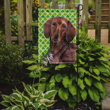 Load image into Gallery viewer, Dachshund St. Patrick's Day Shamrock Portrait Garden Flag – Decorative Outdoor Yard Flag