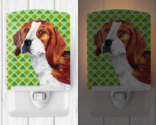 Load image into Gallery viewer, Beagle St. Patrick's Day Shamrock Portrait Ceramic Night Light SC9289CNL