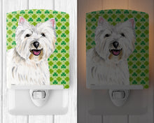 Load image into Gallery viewer, Westie St. Patrick's Day Shamrock Portrait Ceramic Night Light SC9290CNL