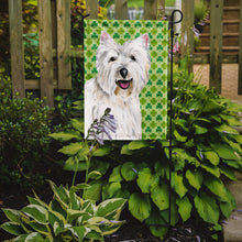 Load image into Gallery viewer, Westie St. Patrick's Day Shamrock Portrait Garden Flag – Decorative Outdoor Yard Flag