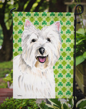 Load image into Gallery viewer, Westie St. Patrick's Day Shamrock Portrait Garden Flag – Decorative Outdoor Yard Flag