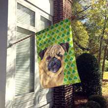 Load image into Gallery viewer, Pug St. Patrick's Day Shamrock Portrait Flag Canvas House Size