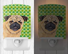 Load image into Gallery viewer, Pug St. Patrick's Day Shamrock Portrait Ceramic Night Light SC9291CNL